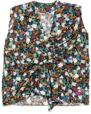 JNBY Floral-Print Sleeveless Blouse - Green