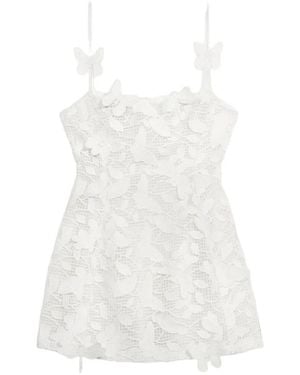 Blumarine Butterfly-Appliqué Mini Dress - White