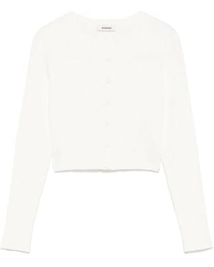 Sandro Ribbed Cardigan - White