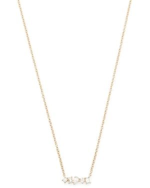 EF Collection 14Kt Mini Diamond Bar Necklace - White