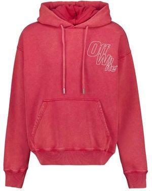 Off-White c/o Virgil Abloh Cotton Sweatshirt With Hood - Red