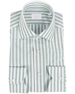 Xacus Travel Shirt Stripe-Print Shirt - White