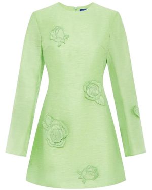 LEO LIN Suzanne appliqué-details mini dress - Verde