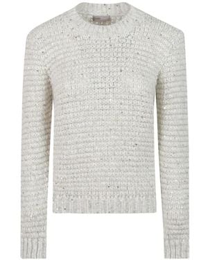 Herno Sequin-Embellished Chunky-Knit Sweater - White