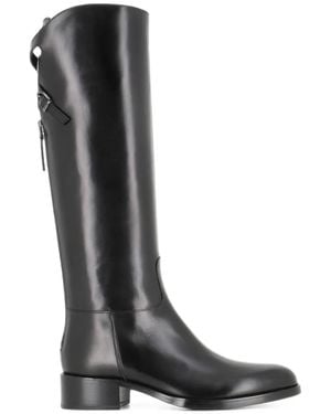 Sartore Buckle-Detail Leather Boots - Black