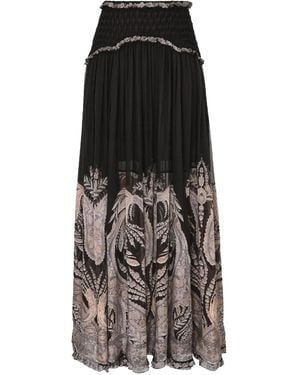 Zimmermann Maxi-Rok Met Ruches - Zwart