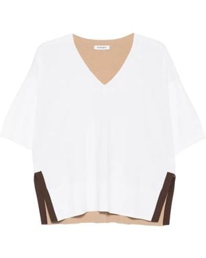 Kangra V-Neck Colour-Block T-Shirt - White