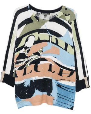Betty Barclay Pullover Mit Abstrakten Print - Blau