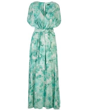 Kiton Floral-Print Maxi Dress - Green