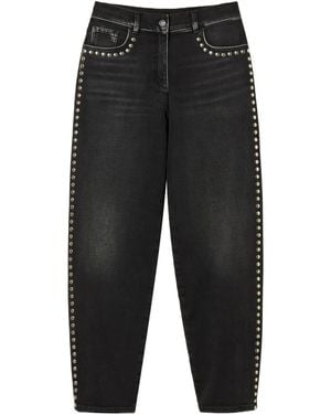 Twinset Barrel Jeans With Studs - Black