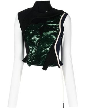 OTTOLINGER Sequin-Embellished Panelled Top - Black