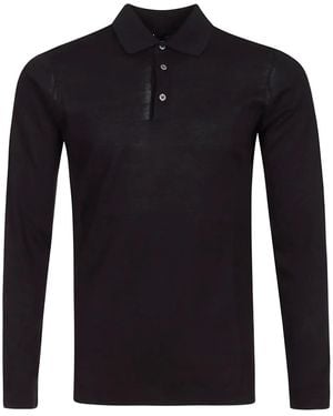 Alpha Industries Long-Sleeve Three-Button Polo Shirt - Blue