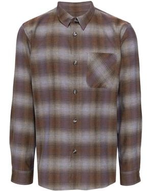 A.P.C. Checked Cotton Shirt - Grey