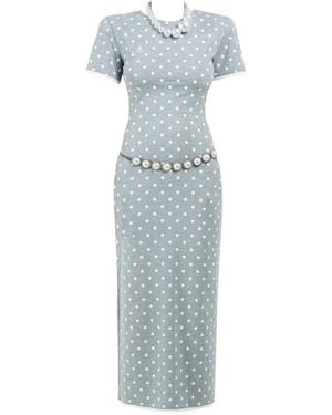ROWEN ROSE Midikleid Mit Polka Dots - Blau