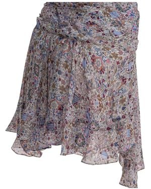 Isabel Marant Ruffled Asymmetric Mini Skirt - Purple