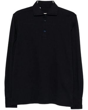 Maurizio Baldassari Long Sleeve Polo Shirt - Black