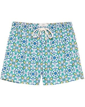 Peninsula Graphic-Print Swim Shorts - Blue