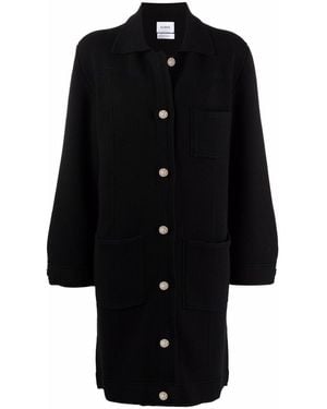 Barrie Single-Breasted Cashmere-Cotton Blend Coat - Black