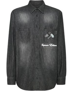 Philipp Plein Cars Racing Denim Shirt - Black