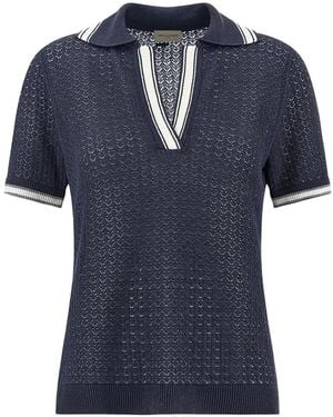 Paul & Shark Openwork-Knit Knitted Top - Blue