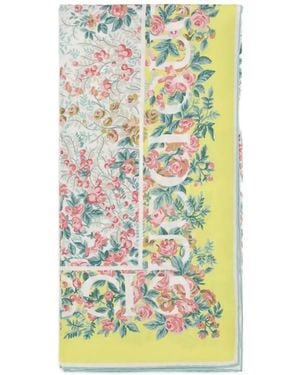 Gucci Floral-Print Silk Scarf - イエロー