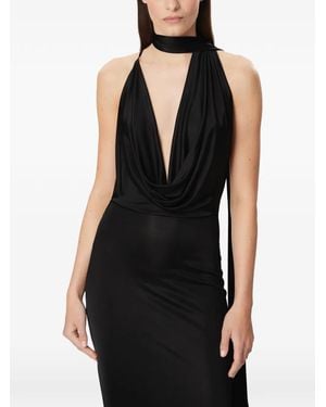 Amazuìn Halterneck Draped Dress - Black