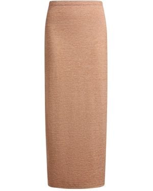 12 STOREEZ Merino-Linen Skirt - Brown