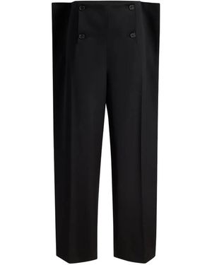 KHAITE Broek Met Knopen Aan De Voorkant - Zwart