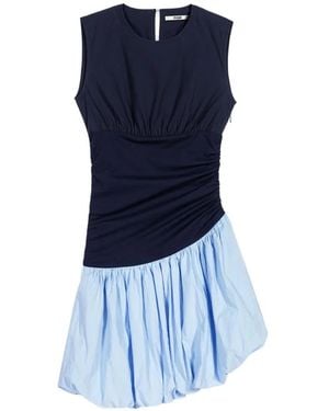 Maje Bubble-Skirt Mini Dress - Blue