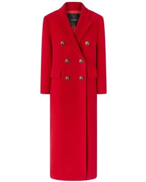 Pinko Abrigo Con Solapa De Muesca - Rojo