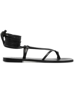 A.Emery Nolan Leather Wrap Sandals - Black