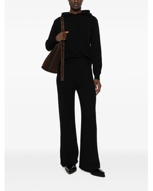 SERGIO MORETTI FIRENZE Fine-Knit Wide-Leg Trousers - Black