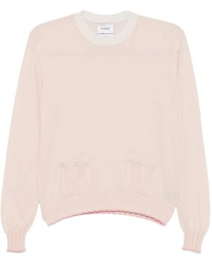 Barrie Ribbed-Knit Pocket Sweater - Natural