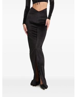Fiorucci Velvet Maxi Skirt - Black