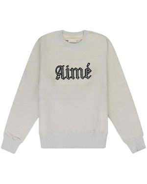 Aimé Leon Dore Houndstooth-Appliqué Jumper - White