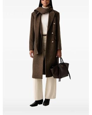 Twinset Velour Wool Cloth Coat - Brown
