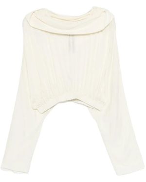 Rick Owens Cowl-Neck Cropped Top - White