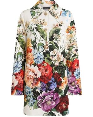 Dolce & Gabbana Mantel Mit Blumen-Print - Weiß