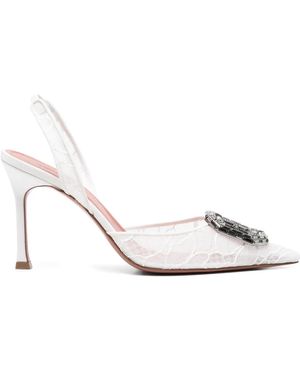 AMINA MUADDI Pumps Camelia Con Cinturino Posteriore 90Mm - Bianco