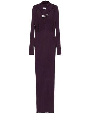 GIUSEPPE DI MORABITO Safety-Pin Detail Maxi Dress - Purple
