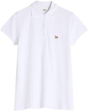 Maison Kitsuné Fox Patch Polo Shirt - White