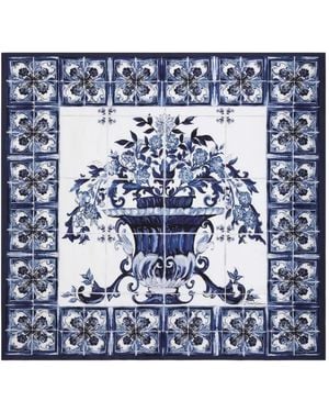 Dolce & Gabbana Majolica-Print Scarf - Blue