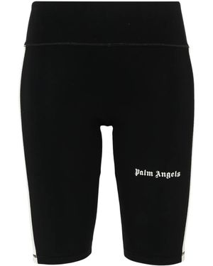 Palm Angels Pantalones Cortos Cyclist Track Con Logo - Negro