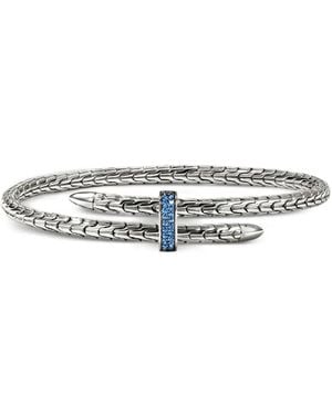 John Hardy Sterling Spear Flex Sapphire Bracelet - White