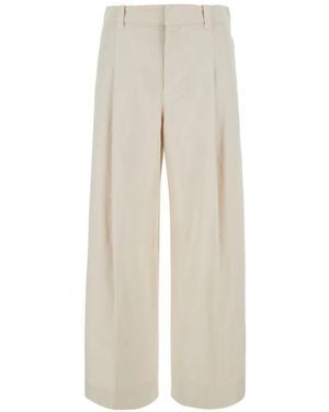 Brunello Cucinelli Monili-Chain Pleated Pants - White