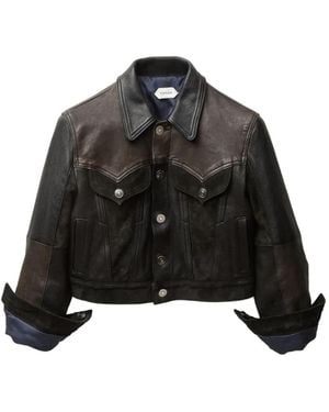 Versace Slim-Blouson Aus Leder - Schwarz