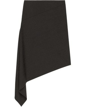 Courreges Asymmetrical Pinstripe Skirt - Black