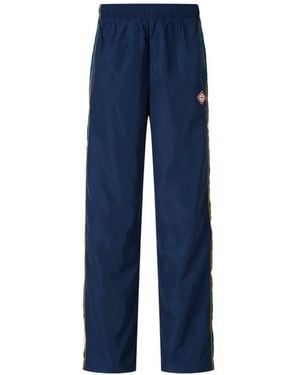 CASABLANCA Side-Stripe Logo-Patch Track Trousers - Blue