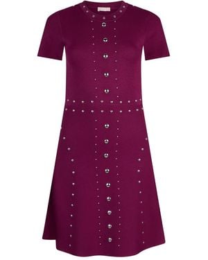 Liu Jo Studded Knitted Dress - Purple