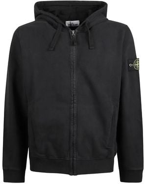 Stone Island Jersey con capucha y cremallera - Negro